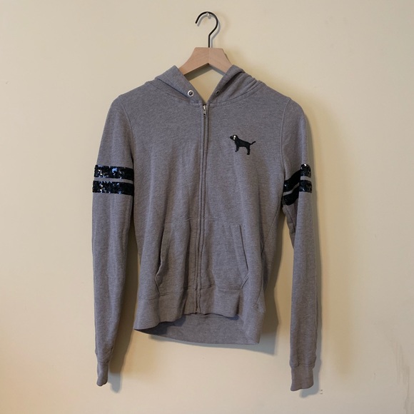 PINK Victoria's Secret Tops - VS Pink Gray Sweatshirt Size Small